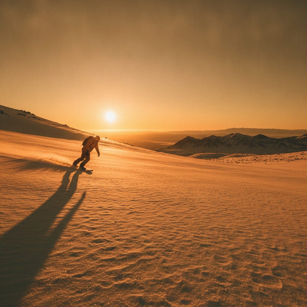 Snowboarders on an Arizona mountain slope